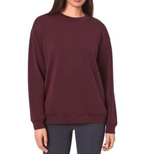Mondetta Women's Cozy Active Crewneck, Maroon Medium